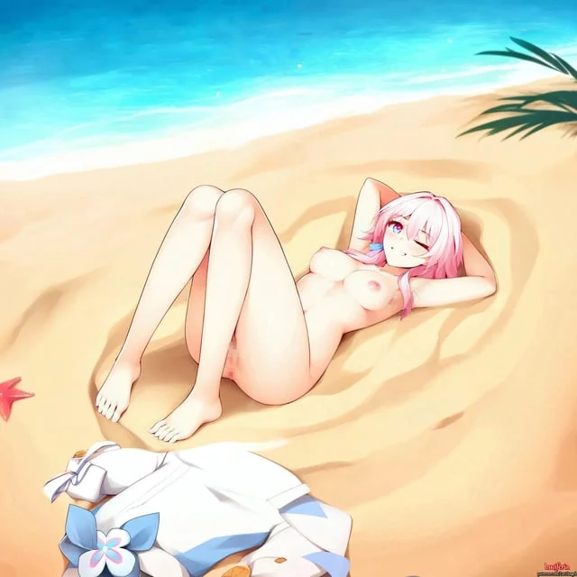 (March 7th) Lying nude on the sand