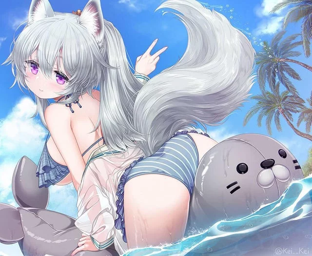 Cute Bikini Wolf Girl [Original]