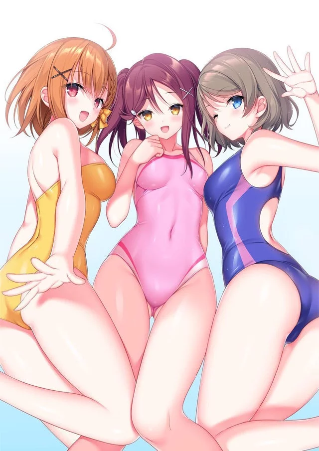 Chika, Riko, & You in Swimsuits [Love Live Sunshine]