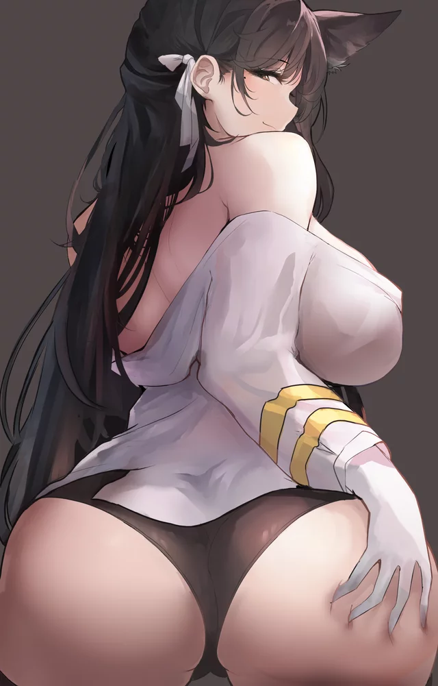 Atago (Azur Lane) has a body that needs to be wanked to