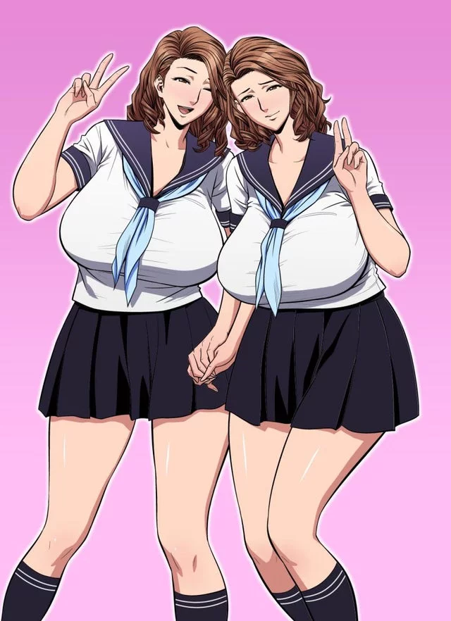 Nami and Yumi in school uniforms