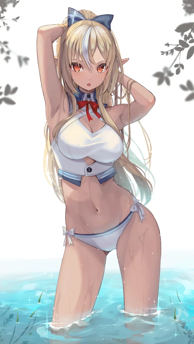 Flare taking a dip in the water (Pi Tayuko ) [Hololive]