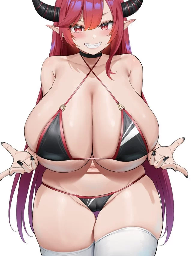 A Very Curvy Bikini-Clad Demon Girl (Oekakizuki) [Original]
