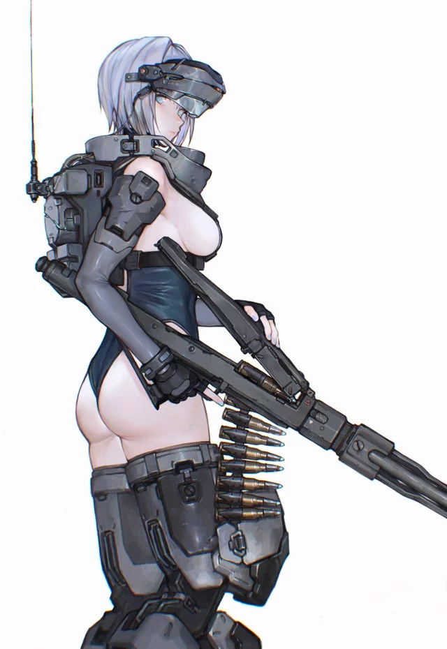Leotard, Sideboob and a .50 BMG Machine Gun (iuui) [Original]