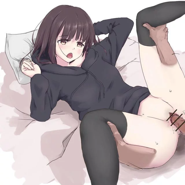 Fucking in an oversized hoodie and thigh highs or tights is a must have