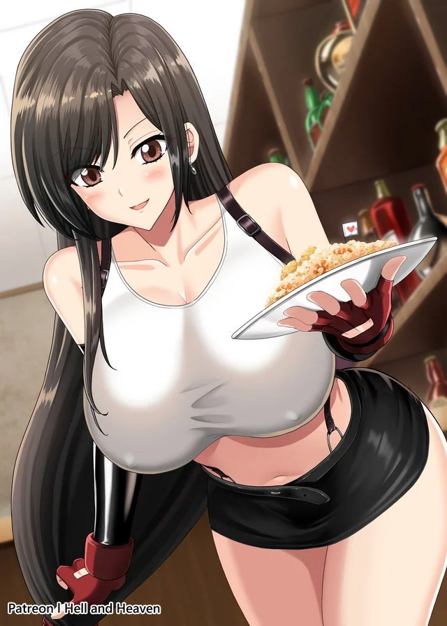 I'm more interested in (Tifa Lockhart) than the food she's serves.
