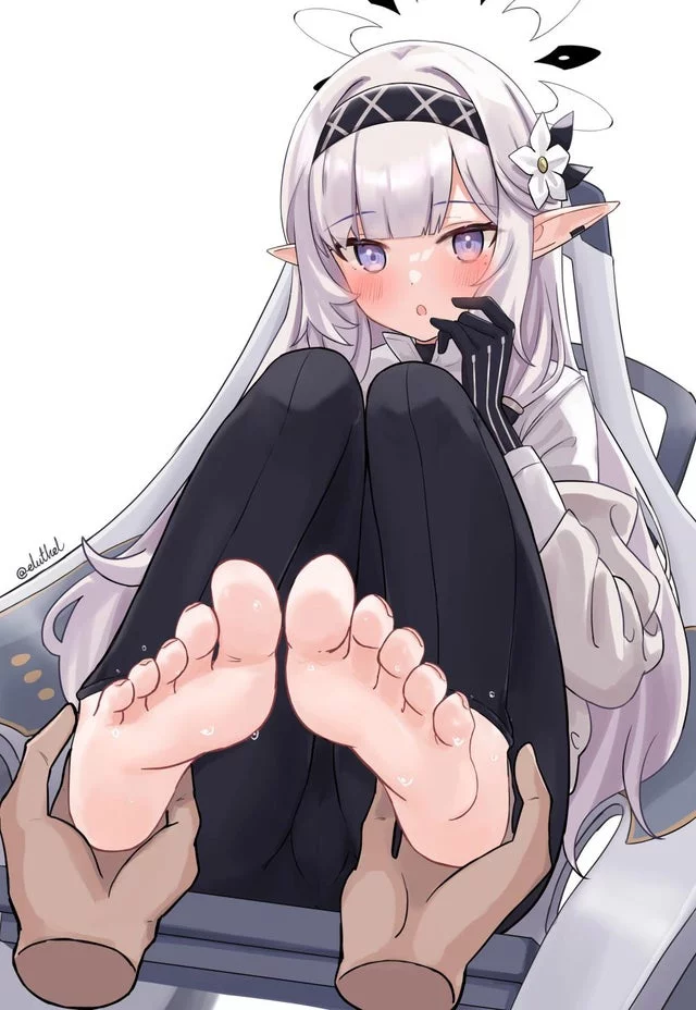 Sensei Admiring Himari’s Feet (Blue Archive)