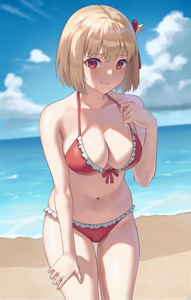 Anyone wanna talk about what anime girl fits their type perfectly? I really like short hair, blonde hair, and red bikinis so (Chisato) works really well for me