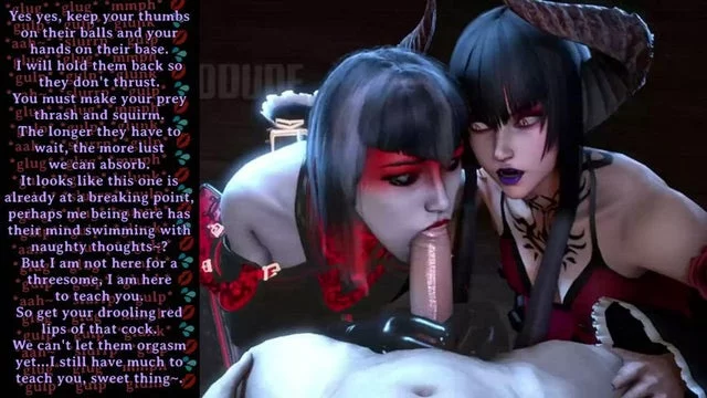Succubus Teacher Instructs How To Harvest~ 😈 [Animated Video] [Two Women] [Blowjob] [Slow & Methodical] [Teasing] [Edging] [Lipstick] [Explaining how it's done to a newbie succubus~]