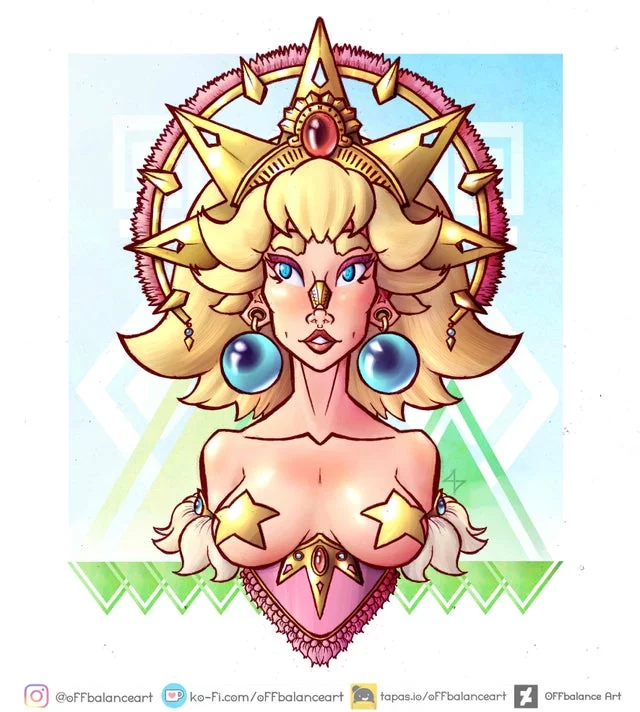 Peach, my style, alts in comments! (Oba/Offbalance Art) [Super Mario Bros.]