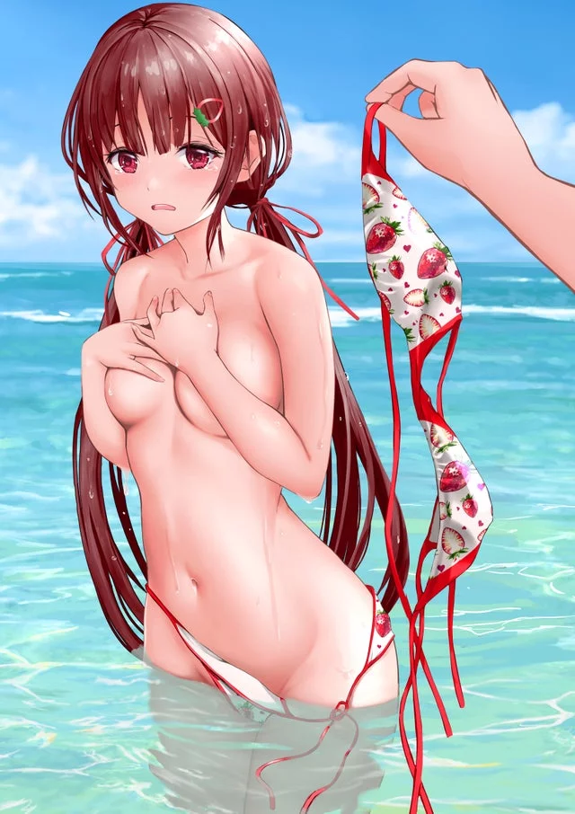I lost my bikini in the water... and of course the only man in sight is the one to find it! Why does he have to hold it so far away...?