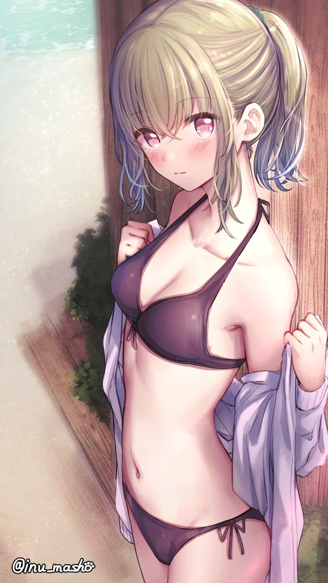 I may not be the bustiest girl on the beach... Nor am I the prettiest... But I hope Senpai still notices me, and we have a wonderful time together~ (Aaaaaaaaaaah I want it to be summer already so I can dress all cute like thissssss~)