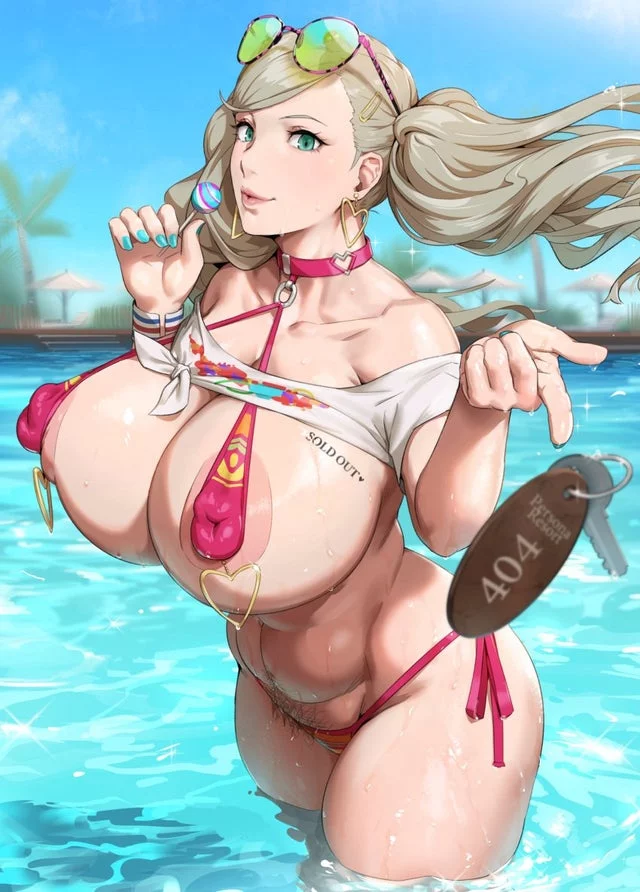 Stroking to (Persona) girls before work~ I love how (Ann) looks in this pic, I'd love to suck on her tits while fucking her in a pool~