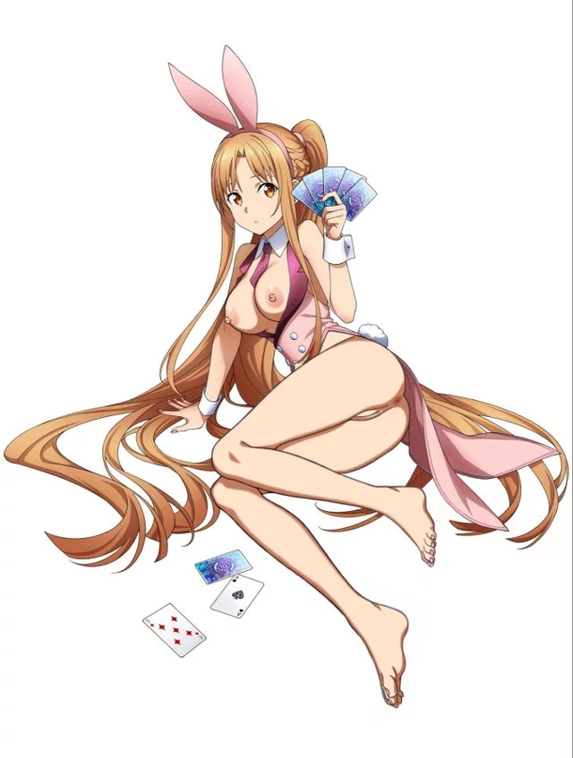 bunny asuna playing cards