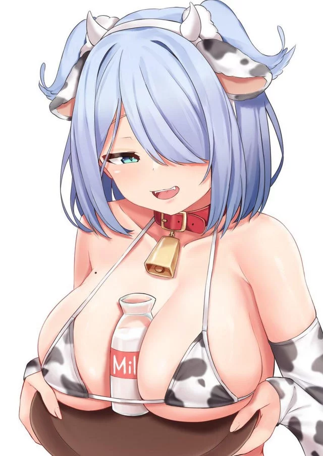 This cow girl has fresh milk for anyone that asks nicely~