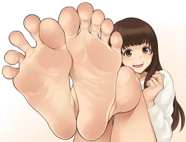 Cute girl's bare feet