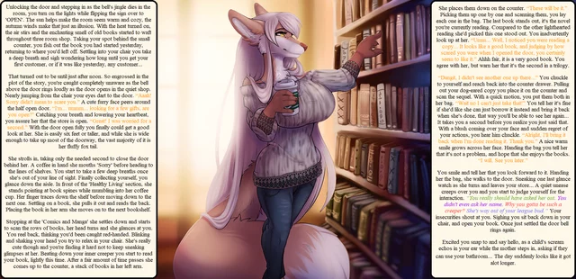 Between the Covers (Part 1) [Tall] [Likes Reading] [Coffee] [and Book Stores!] [Foxgirl] [no sex] (artist: Shareia)