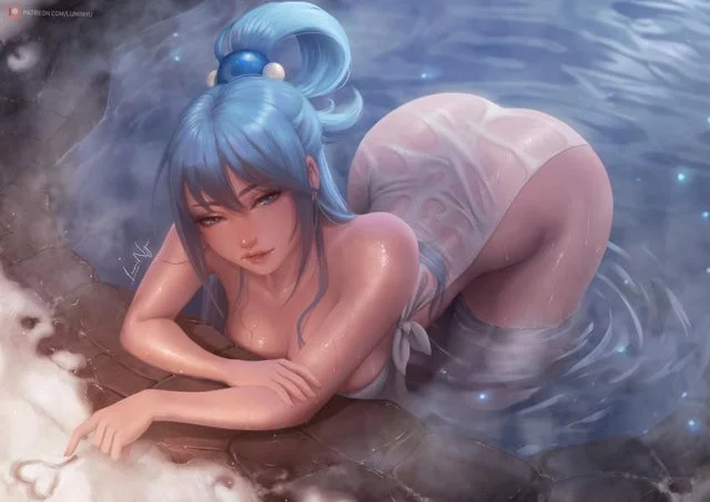 “Care to join me?~ The water is quite warm and relaxing… I can think of a few things we can do to make it even more so, as well~” - (Would love to invite a Man for “fun” in some Hot Springs~)