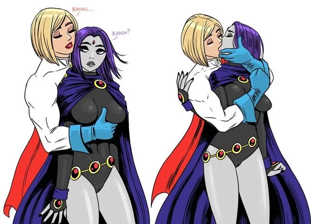 Power Girl & Raven Making Out (Flick) [DC]