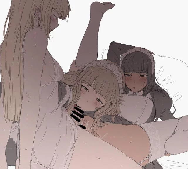 Threesome with her Maids