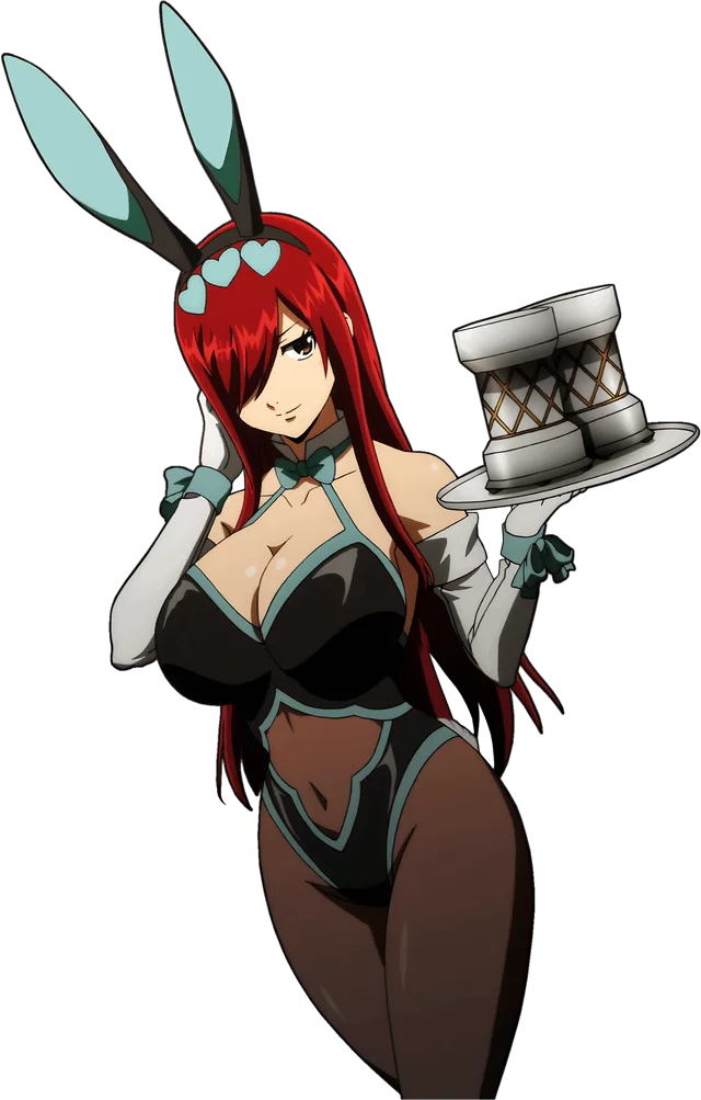 Bunny Suit Erza Scarlet [Fairy Tail: Dragon Cry] - Recolored and Transparent