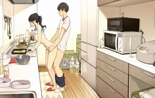 Pounding while she's cooking