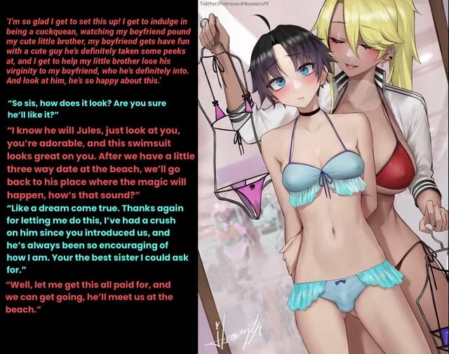 Your upcoming date with your girlfriend, and her brother. [femboy] [bi encouragement] [cuckquean]