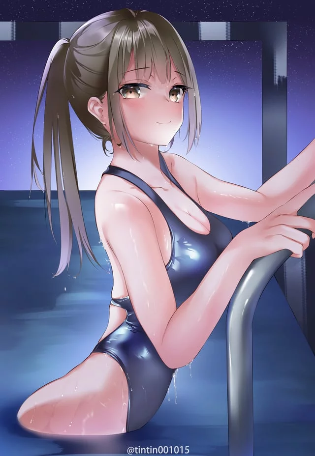 Swimsuit Beauty Climbing Out Of The Pool ( Chouchou) [Original]