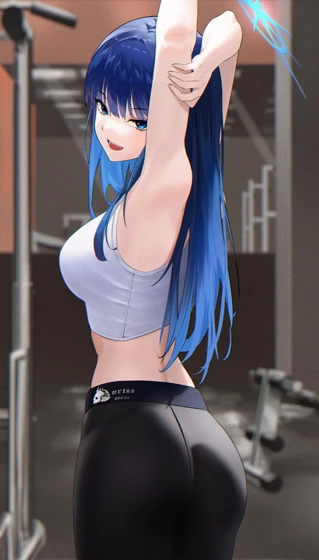 Saori before her workout [Blue Archive] (春にぃ)