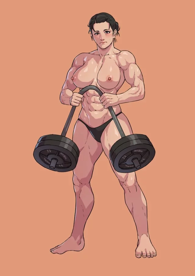 Macho Girl Working out!