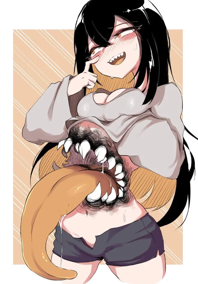 O-okay… y-you can see my body just once… *lifts up shirt* Wh-what do you think~…? (I want to be an insecure monster girl who just wants a little praise)