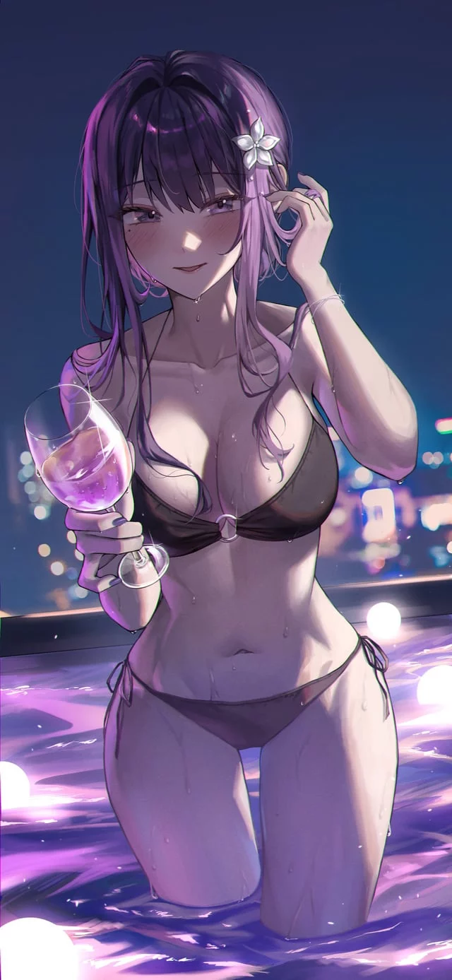 Enjoying the Pool at Night [Genshin Impact]