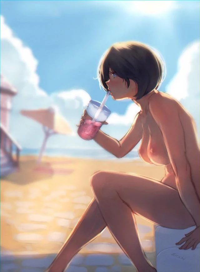 A cold drink on the beach