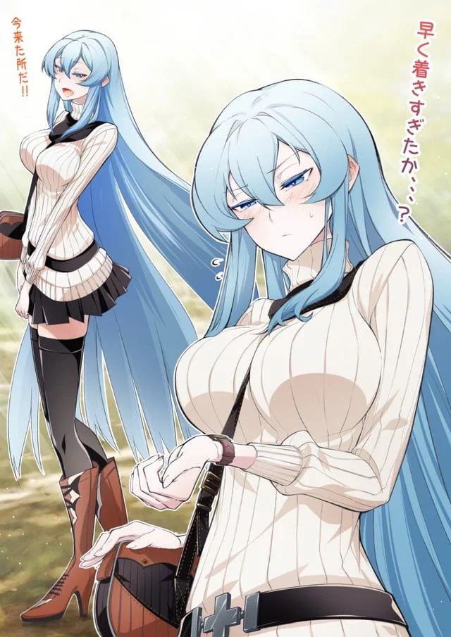 “Where is he? He’s late.” (I want to RP as general esdeath on our first date that you showed up late to.)