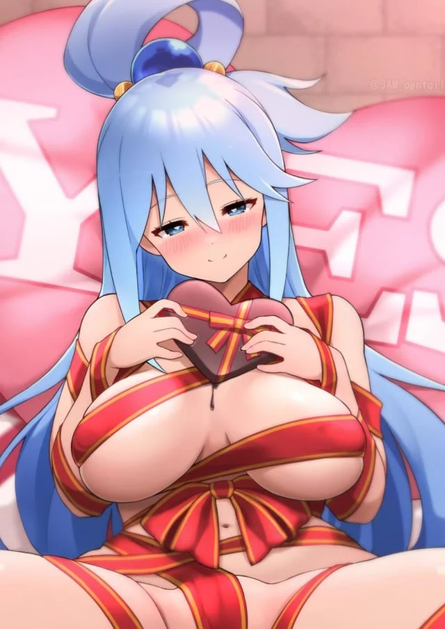 Aqua give a treat for her valentines