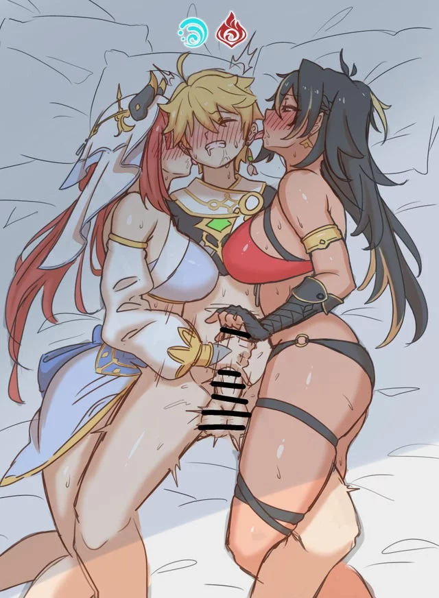 Nilou & Dehya Servicing Aether’s Cock