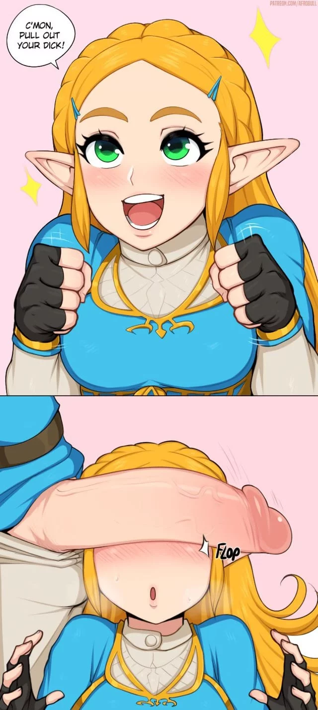 Slutty Princess wants to get a view and a suck of every dick in Hyrule