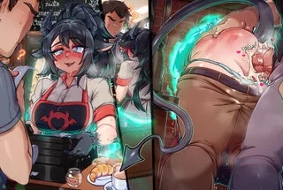 Hello s-sir. May I-I take your o-order..?