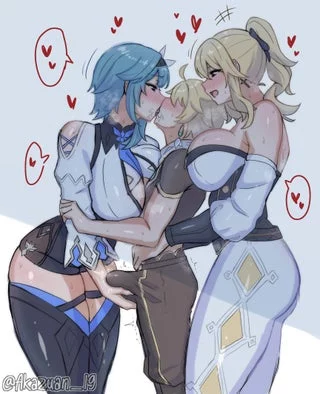 Aether Surrounded by Eula & Jean
