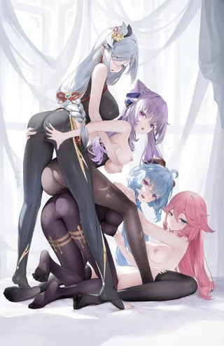 Look at that, girls. Once again our night out bore fruits in the shape of a handsome young man to play with. As for you, take your pick hun. Choose who of us you wanna play with first~