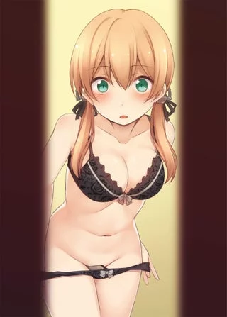 "Ah, big brother! I'm changing!"