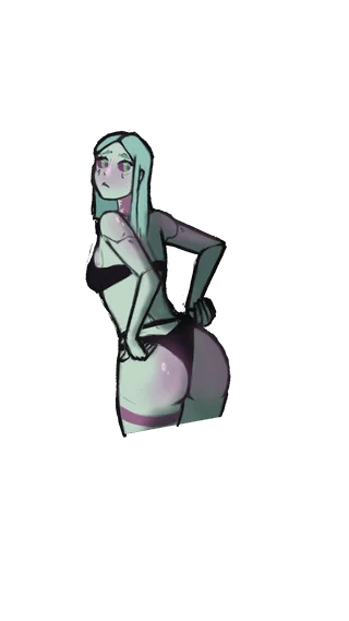Rebecca noticing someone’s new implant. (NebularInk) [Cyberpunk 2077: Edgerunners]