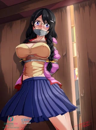 Tsubasa Hanekawa caught in the library.