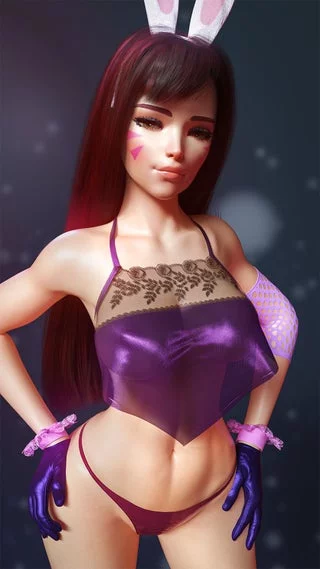 D.VA in bunny suit (Hephaestus SD)