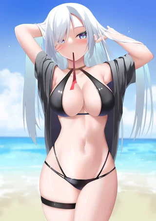 Shenhe with open clothes (tatsumiya kagari) [Genshin Impact]