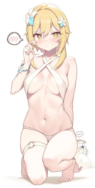(Lumine) showing off her sexy body in this slutty swimsuit has me throbbing