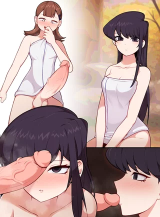 "Haaahh... Do you like my big frankfurt sausage Komi? Perhaps you'd like to have a taste?~"
