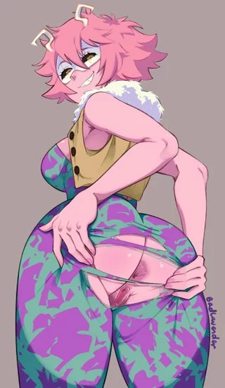 Mina presenting a lot of cake and a donut (BadLavender) [My Hero Academia]