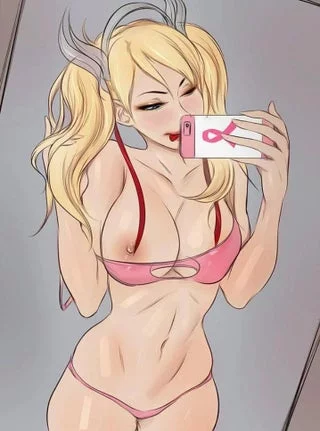Pink Mercy boob show