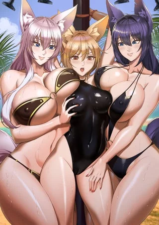 Busty Fox Girls' Shower (Kirin Ouji ) [Original]